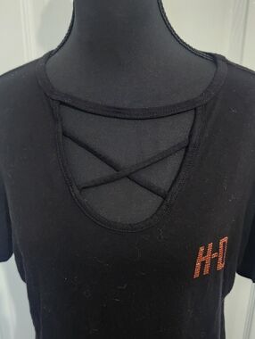 Harley Davidson Size XL Black V-neck Short Sleeve T-shirt